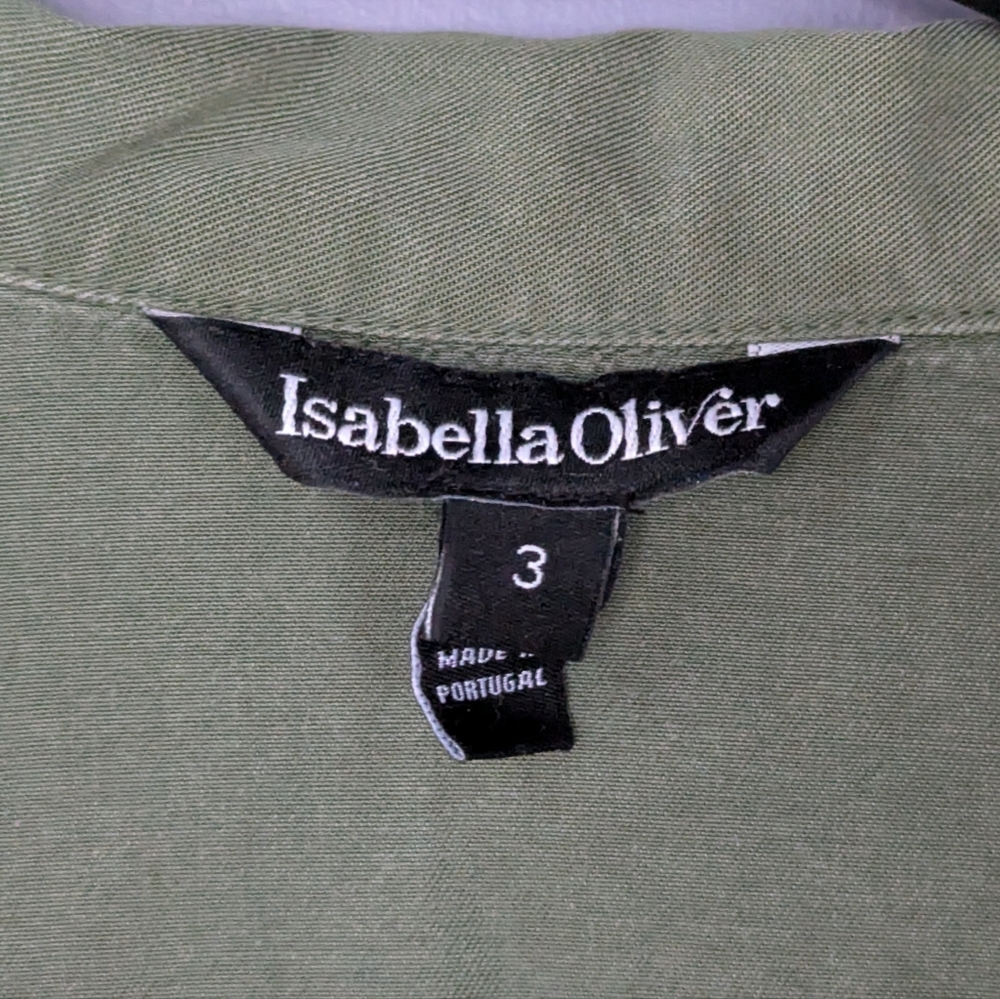 Isabella Oliver Kelsey Maternity & Nursing Dress, Olive Green Midi Shirt Dress - Picture 13 of 14